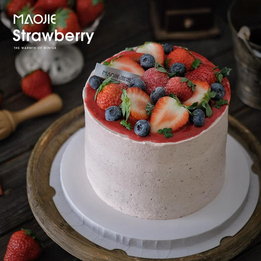 草莓蛋糕 ST 7(草莓+草莓酱夹心、草莓奶油）时价（慕斯圈保护）s 商品图0