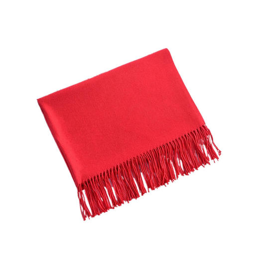 「数色可选！纯色围巾」秋冬纯色围巾女红色年会刺绣200g保暖披肩围脖配饰 商品图4