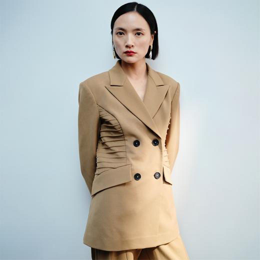 LIYIHAN 腰部收褶拼接西装 商品图0