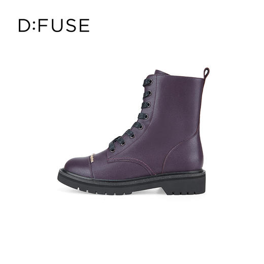 Dfuse迪芙斯冬季新款经典牛皮圆头短靴金属牌件马丁靴DF34116108 商品图8