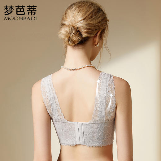 梦芭蒂大胸显小内衣女无钢圈美背文胸薄款调整文胸罩花间美背 商品图1