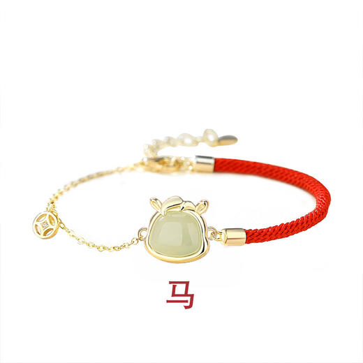 【和田玉十二生肖手绳】手链女国潮本命年  萌龙红绳  新中式手饰 商品图11