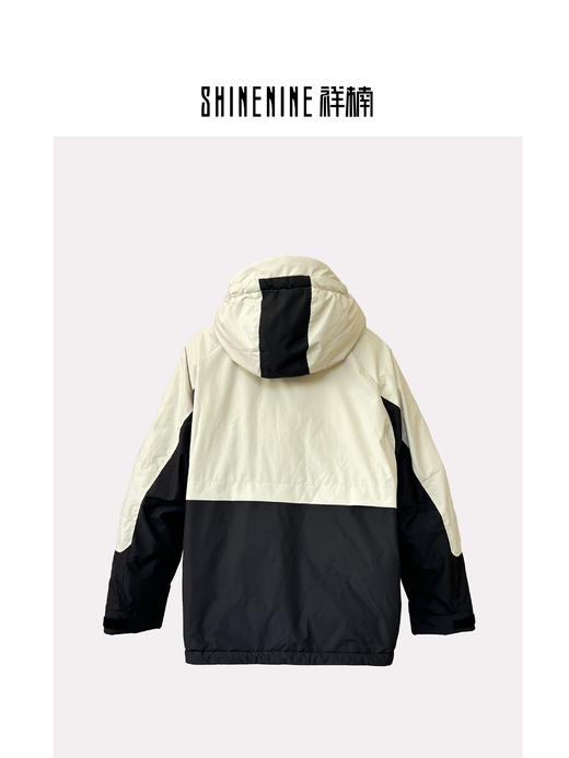 T343874312拼接连帽羽绒服(鹅绒) 商品图1