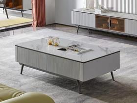 栖居 简 茶几 板木+钢架+亮光岩板[免费送装偏远地区除外]