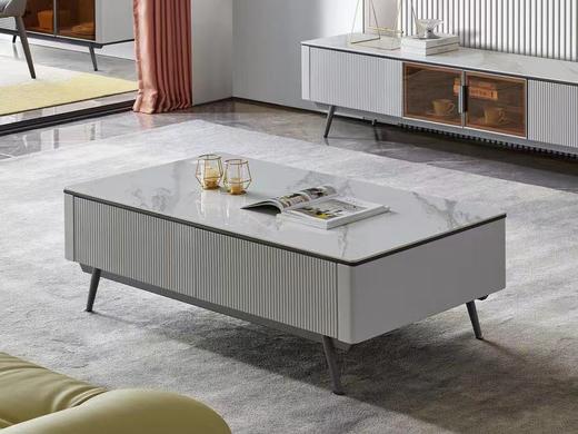 栖居 简 茶几 板木+钢架+亮光岩板[免费送装偏远地区除外] 商品图0