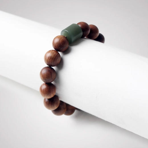 野生新山檀和田玉手串12mm 商品图4