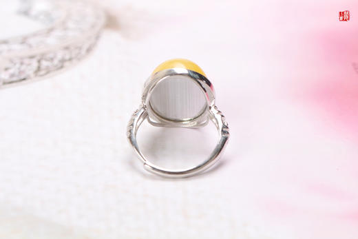 【清瑶】蜜蜡戒指，925银镶 商品图3