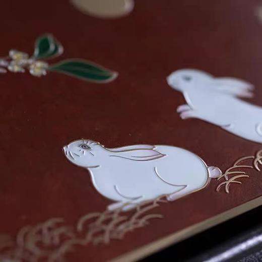 朱炳仁·铜｜桂花月兔茶盘 约311*127*2MM/约1KG 商品图2