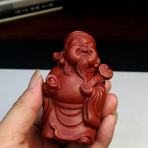 智慧 宜兴紫砂如意财神茶宠摆件手工创意雕塑茶玩 商品图3