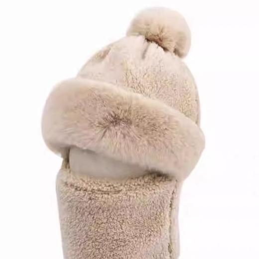 「五色可选！一体帽」2023新款一体帽子女围脖口罩加绒加厚保暖毛绒冬防寒护耳可爱连帽配饰 商品图4