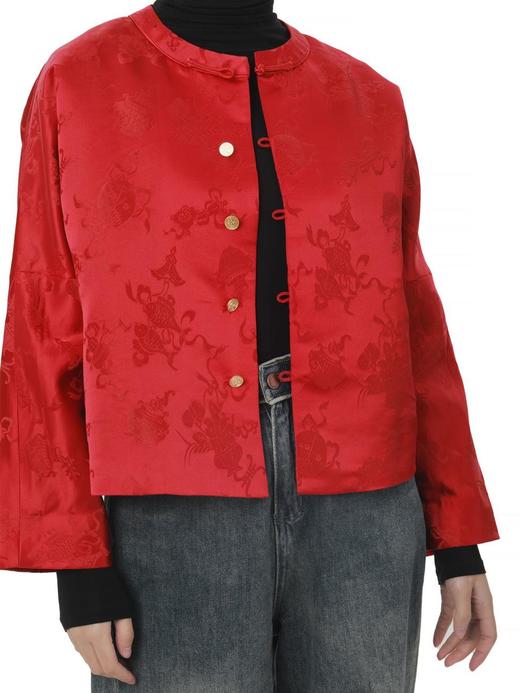 微瑕秒杀|  盛唐牡丹 |真丝花蕾缎女外套[特价品]](特殊商品不退不换) 商品图7