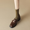 秋冬款【法式复古英伦风粗跟乐福鞋】真软皮一脚蹬  山茶花小皮鞋  中跟单鞋 商品缩略图1