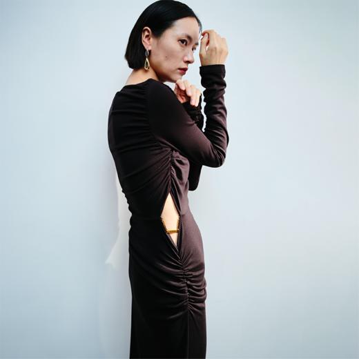 LIYIHAN斜肩露腰连衣裙Y233L14990 商品图4