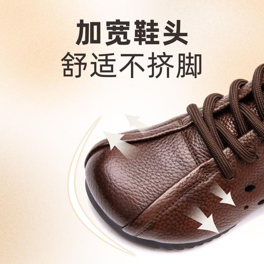 信诺真皮头层牛皮中筒短靴时尚超舒适超软单鞋妈妈鞋母亲节送礼鞋X3C105049 商品图4