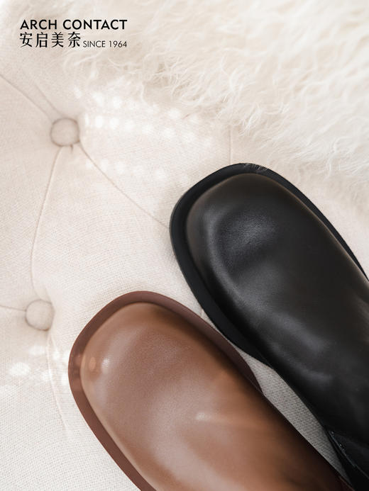 ARCHCONTACT安启美奈低跟中筒切尔西女靴52879 商品图5