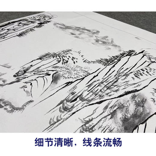 【大彩图】横幅工笔画白描底稿《鸿运当头》临摹勾线山水底稿FS08 商品图4