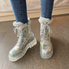 爆款个性加厚毛里，水晶底侧拉链雪地靴YS5088 商品缩略图3