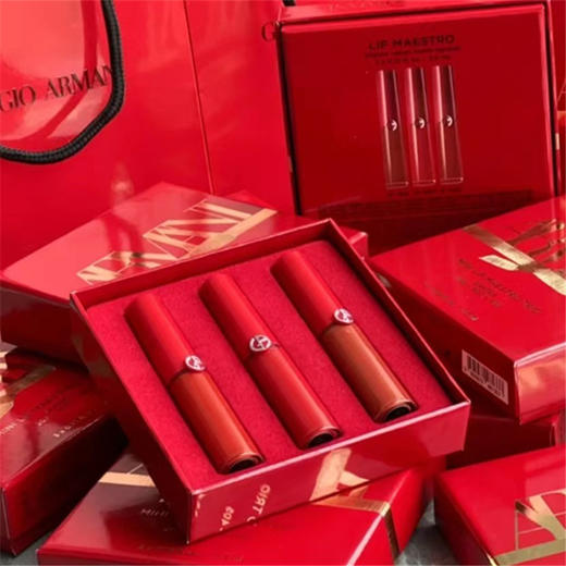 阿玛尼圣诞礼盒套装中样红管3件套 3.5ml 色号206 400 405 商品图0