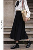 鹿向南《微甜黑巧》黑色压褶半身裙女秋季高腰百褶裙a字中长裙子 商品缩略图4