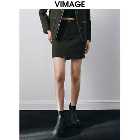 VIMAGE纬漫纪冬季新款时尚气质个性显瘦百搭包臀半身裙短裙女V2006624