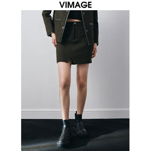 VIMAGE纬漫纪冬季新款时尚气质个性显瘦百搭包臀半身裙短裙女V2006624 商品图0