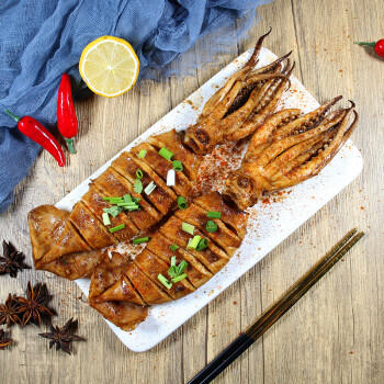 富海锦鲜冻整只大鱿鱼1.48斤2-3条 火锅烧烤食材 轰炸大鱿鱼 软足 送礼 商品图6