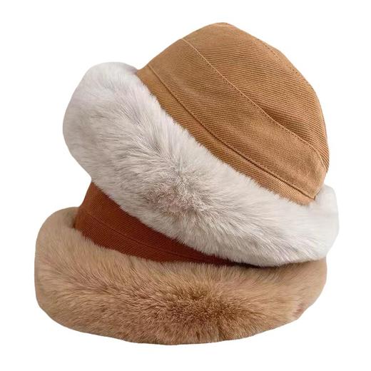「四款配色！加厚蒙古帽」秋冬加厚毛绒保暖渔夫帽女防寒防风护耳盆帽北方冬天卷边蒙古贝雷配饰 商品图4