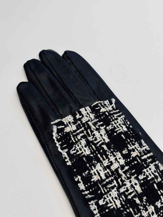 【奥利奥】粗花呢拼接真皮手套23ZB06B 商品图0