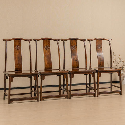 二十世纪 红木螭龙纹灯挂椅成堂（一堂四只） 商品图4