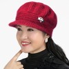 「9.9元包邮！四色可选」秋冬季中老年毛绒保暖帽奶奶帽 加绒灯笼南瓜帽针织绒帽纯色毛线帽配饰 商品缩略图3