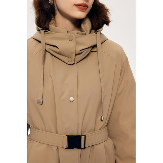 HeyDress鹅绒风衣外套女秋冬法式宽松收腰两面穿长款保暖轻薄大衣 商品图2