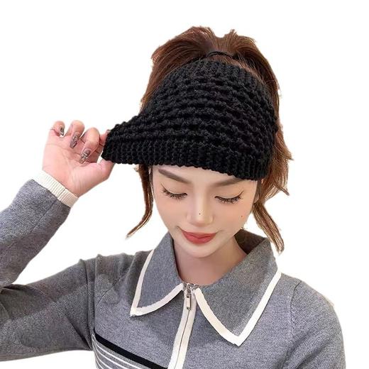 「9.9元包邮！数色可选」秋冬毛线针织发带帽宽边头巾女头饰护耳头套保暖发带围脖发箍两用配饰 商品图4