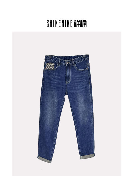 E339731574复古印花牛仔裤 商品图0