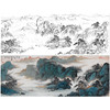 【大彩图】横幅工笔画白描底稿《源远流长》临摹勾线山水线稿FS06 商品缩略图0