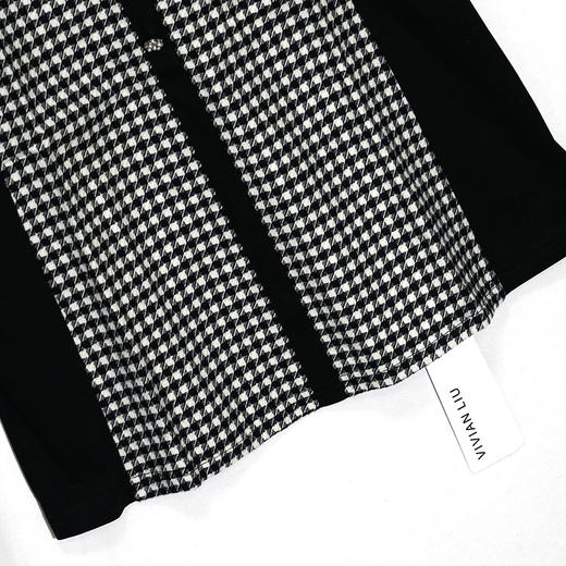 VIVIAN LIU薇薇安刘R2347409秋女装新款前片拼黑白格针织连衣裙 商品图4