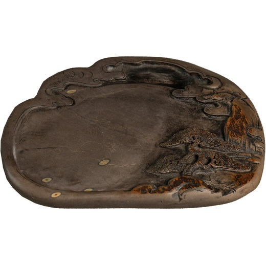 清 山水苍松带眼端砚 商品图5