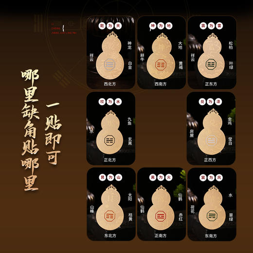 【家运缺角】灵机吉品 房屋缺角补角葫芦贴 家居环境布局 商品图1