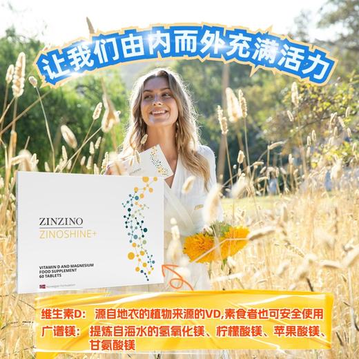 【维D&镁】瑞典ZINZINO圣希诺ZINOSHINE维生素D&镁补充剂60粒/盒装 商品图3