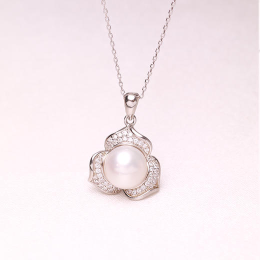 美裕 银925淡水珍珠链坠 9-10mm白 107243 商品图1