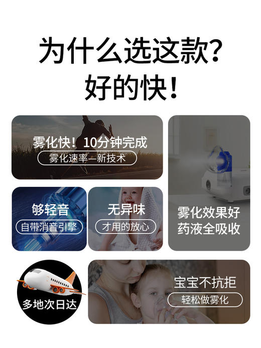 海尔雾化机家用儿童专用成人医用婴幼儿口吸医疗型雾化喷雾器2141 商品图0