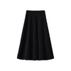 鹿向南《微甜黑巧》黑色压褶半身裙女秋季高腰百褶裙a字中长裙子 商品缩略图3