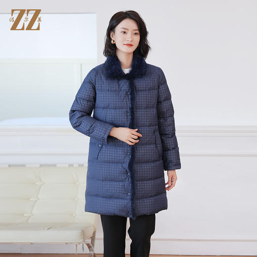 佐尔美冬季新款 经典简约貂毛领羽绒服外套女E14YM37 商品图1
