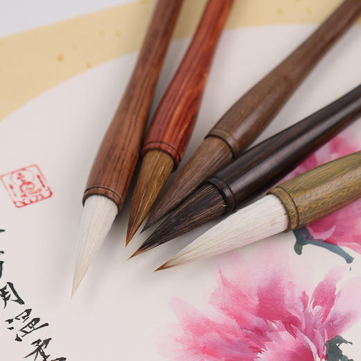 【庆学堂】名师定制毛笔-芷若套装5支 行书/楷书/隶书/草书/篆书毛笔 一体成型笔杆 商品图3