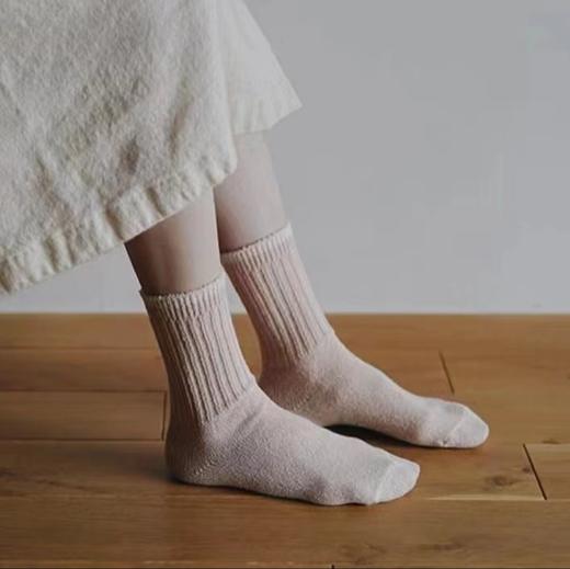 日本制奈良70年传承秋冬男女袜 埃及棉手工中筒袜丝绸棉袜子 商品图2