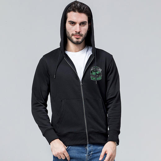 自由基地秋冬男士新款卫衣拉链带帽开衫300克毛圈丛林穿越越野车 NMT-2078 商品图0