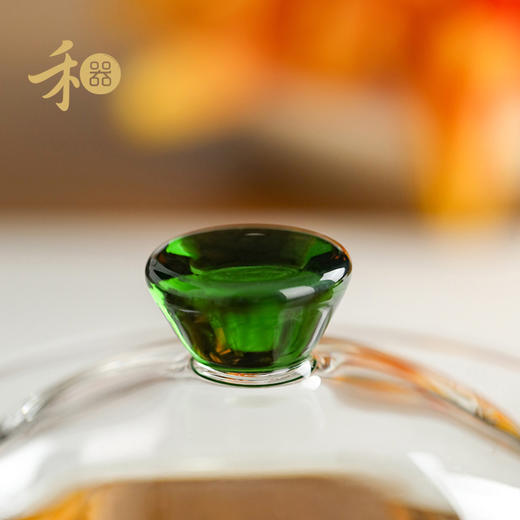 禾器晶彩·禾荷盖碗 玻璃盖碗耐高温玻璃茶碗功夫茶碗三才盖碗盖碗茶 商品图10