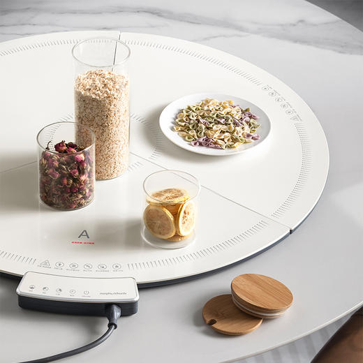 摩飞圆形折叠暖菜板MR8306  分区控温快速加热饭菜 商品图7