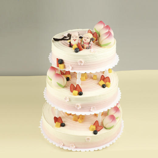 【万寿福桃】福星寿桃藏满芒果与布丁，恭祝万寿无疆（长沙幸福西饼蛋糕） 商品图3