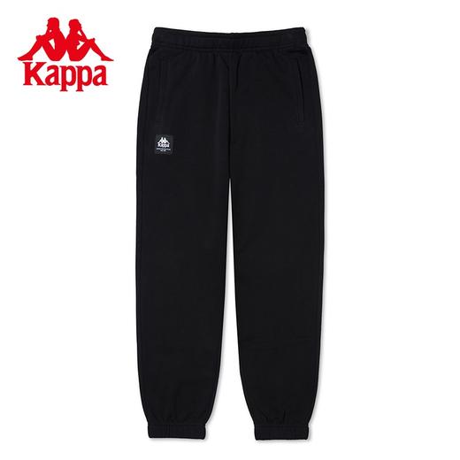 Kappa针织休闲裤2023新款女加绒运动裤黑色简约长裤小脚卫裤K0D82AK70 商品图0