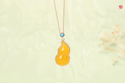 【福禄双全】蜜蜡葫芦吊坠，925银镶 商品图1